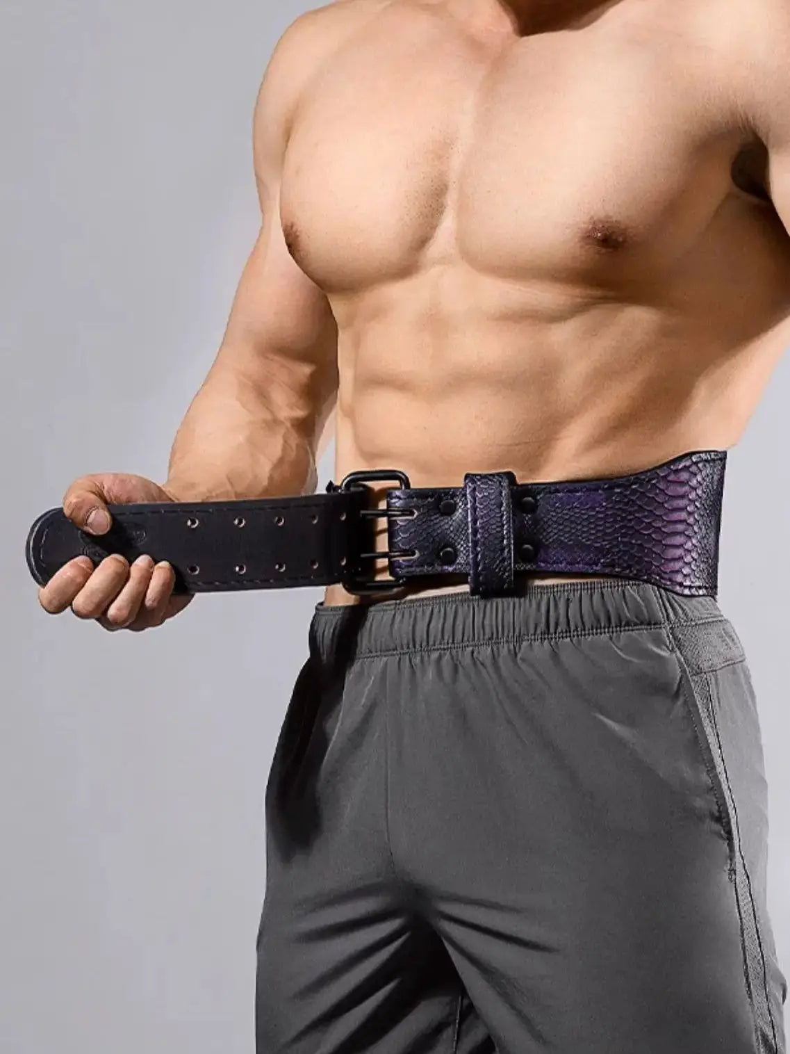Black Mamba Snakeskin Style Leather Weightlifting belt