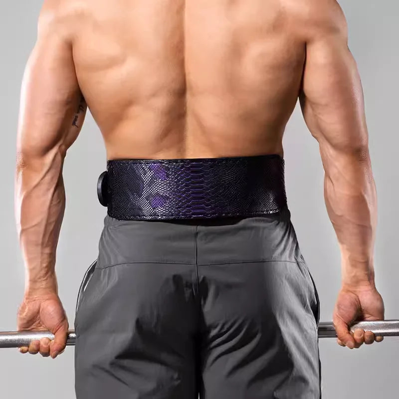 Black Mamba Snakeskin Style Leather Weightlifting belt