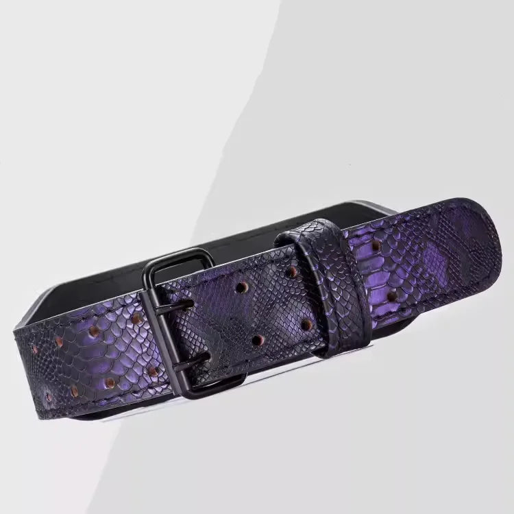 Black Mamba Snakeskin Style Leather Weightlifting belt