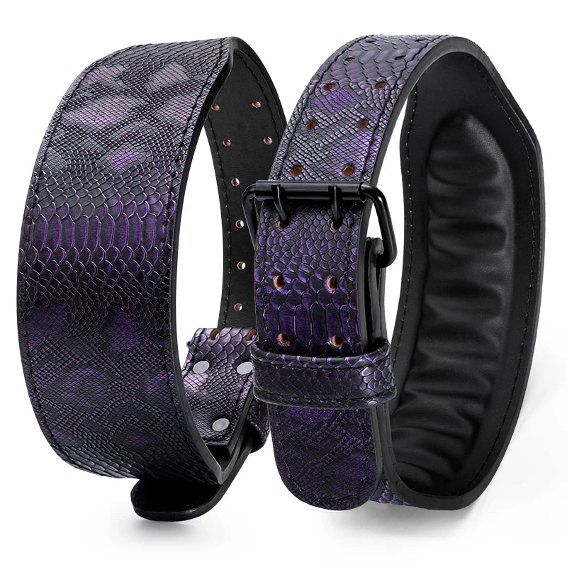 Black Mamba Snakeskin Style Leather Weightlifting belt