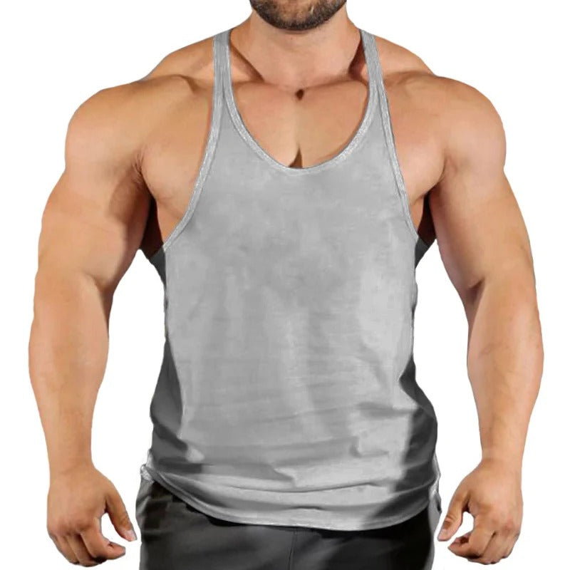 Men’s Solid Colour Cotton Sleeveless Gym Vest