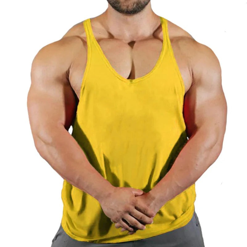 Men’s Solid Colour Cotton Sleeveless Gym Vest
