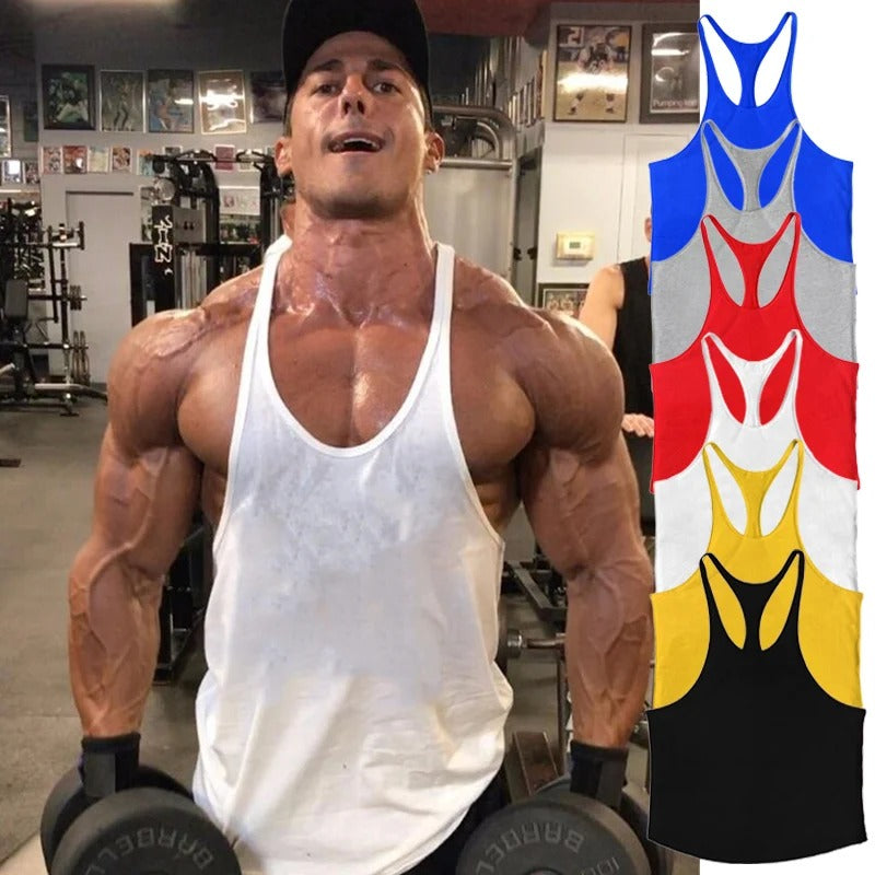 Men’s Solid Colour Cotton Sleeveless Gym Vest