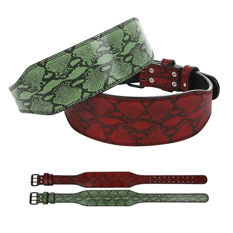 Snakeskin Style Leather Weightlifting Belt