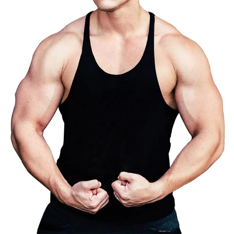 Men’s Solid Colour Cotton Sleeveless Gym Vest