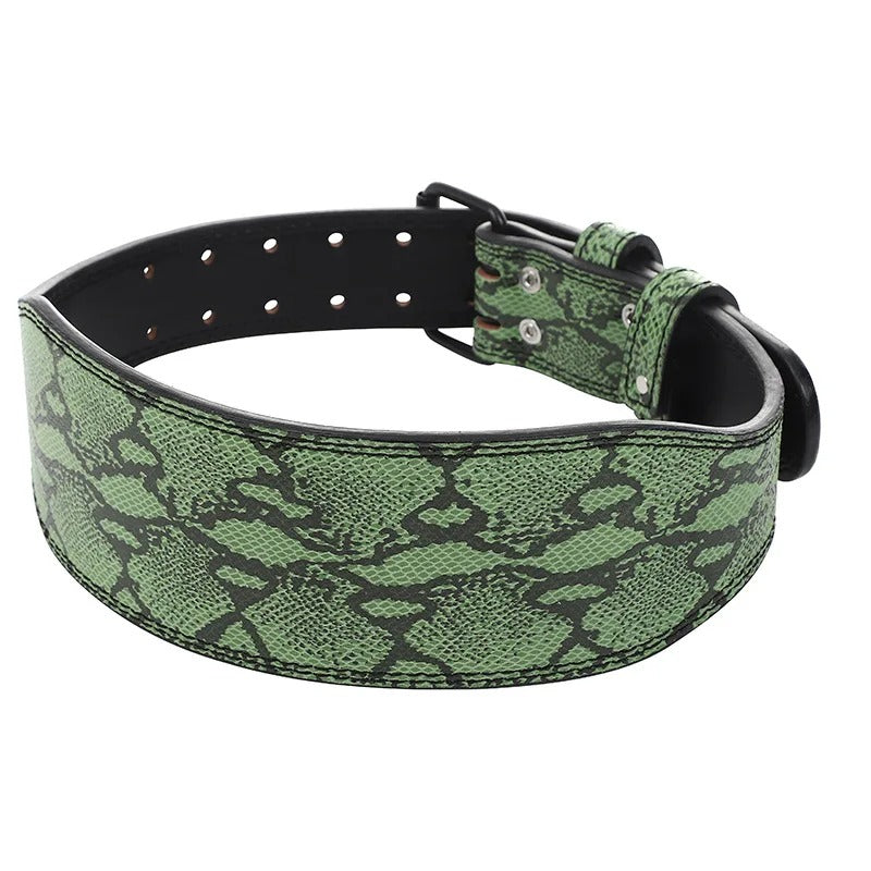 Snakeskin Style Leather Weightlifting Belt