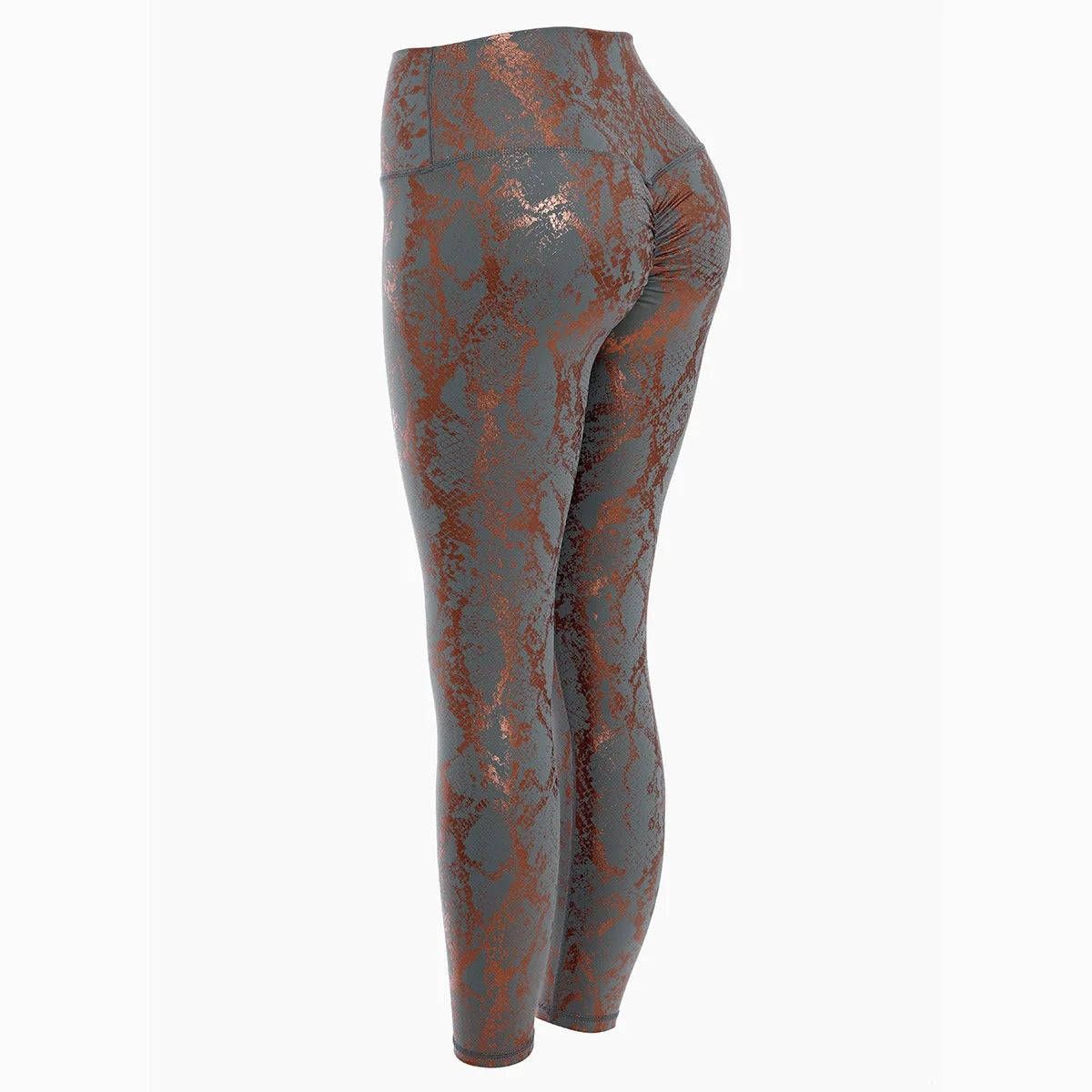 Womens Snakeskin-Style Yoga Leggings