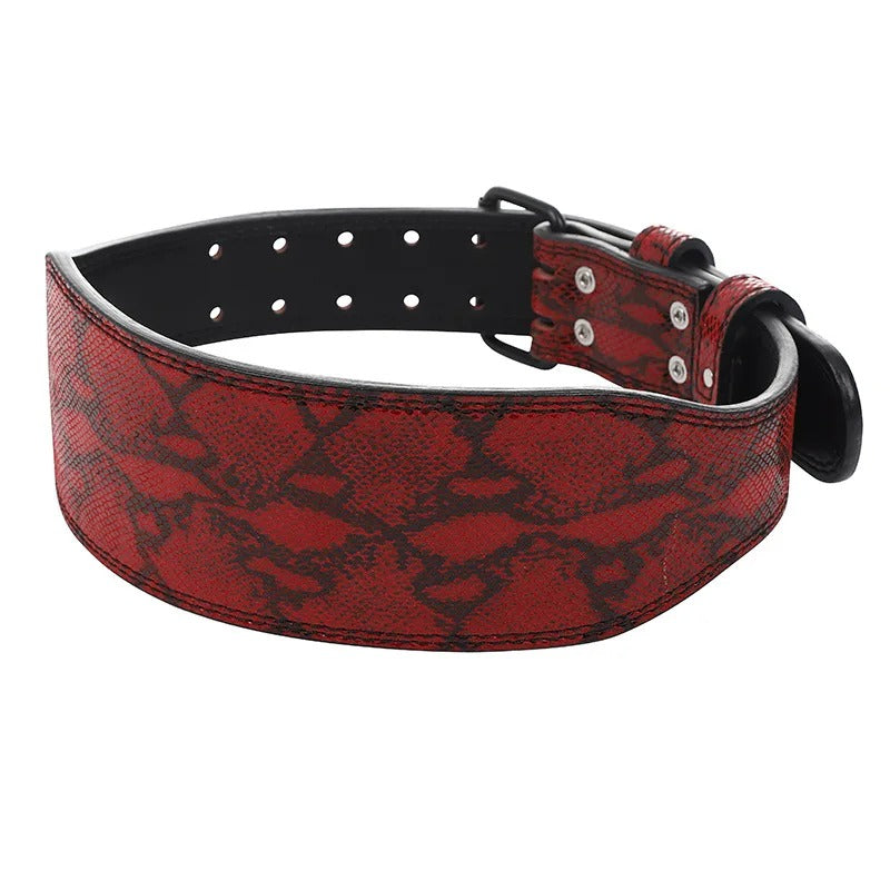 Snakeskin Style Leather Weightlifting Belt