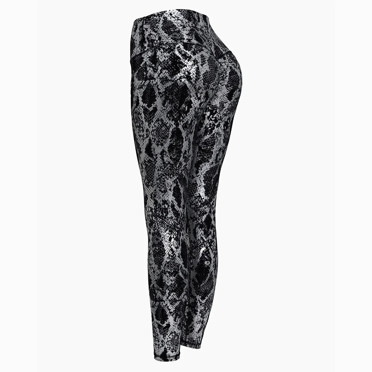 Womens Snakeskin-Style Yoga Leggings
