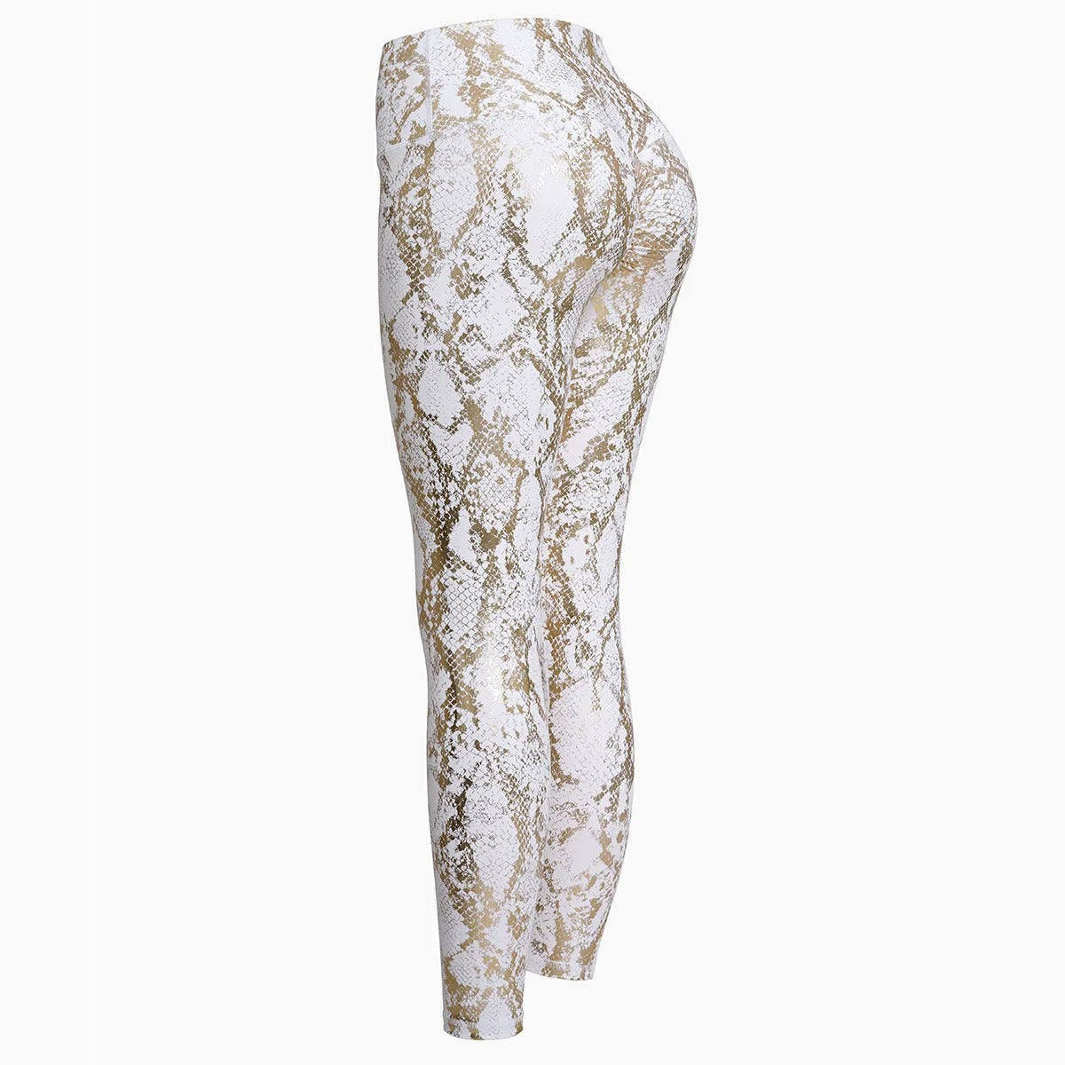 Womens Snakeskin-Style Yoga Leggings