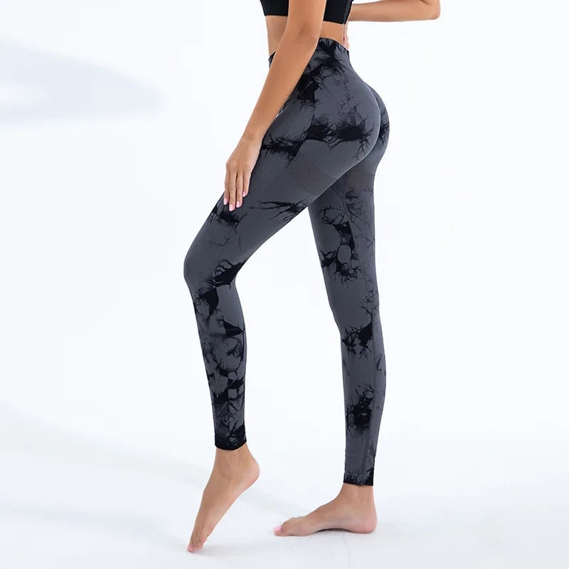 Womens Tie-Dye Printed Yoga Leggings