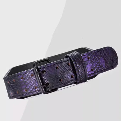 Black Mamba Snakeskin Style Leather Weightlifting belt