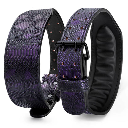 Black Mamba Snakeskin Style Leather Weightlifting belt